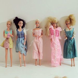 Barbie Five Piece Assorted Dolls Lot